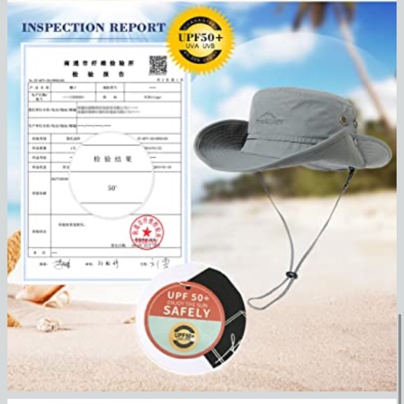 Unisex Sporty Camping Hiking Fishing light Gray Outdoor Safari Hat - Picture 5 of 13